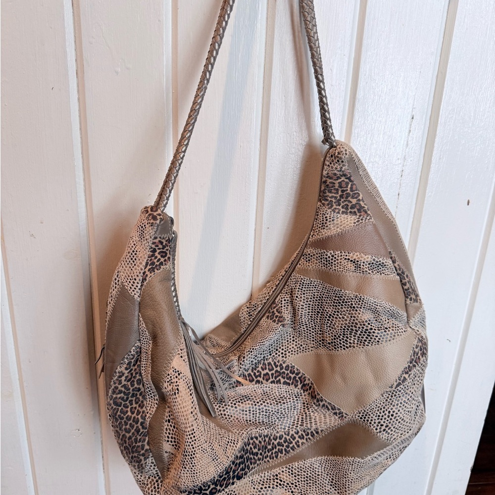 Y2K  Leopard Print Hobo Bag Great American Leatherworks